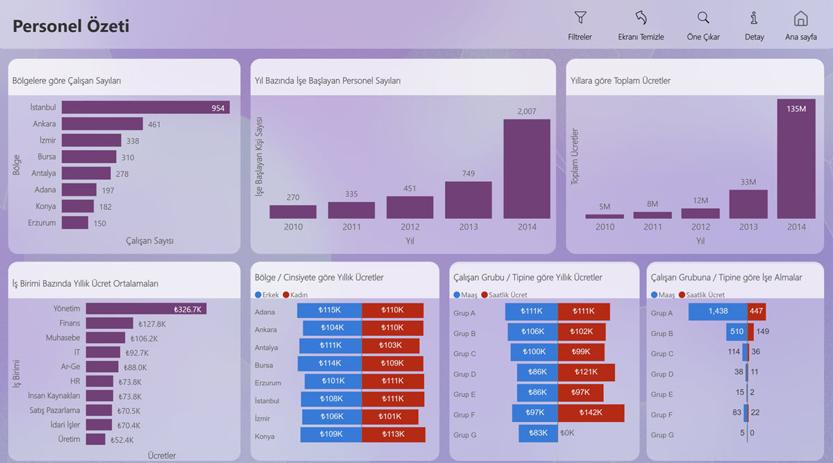power bi dashboard örnekleri